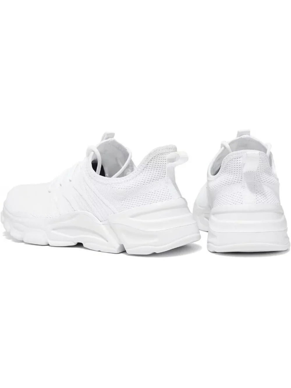 Men's White Rubber Non Slip Breathable Lightweight Fashion Athletic Sneakers